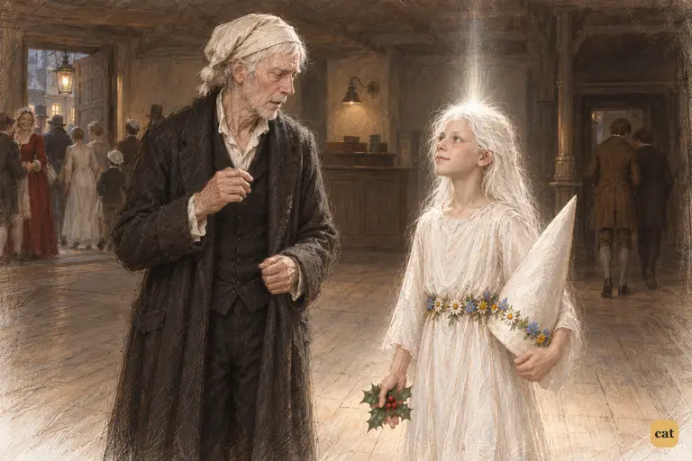 The ball is over and the two apprentices turn away to their beds.