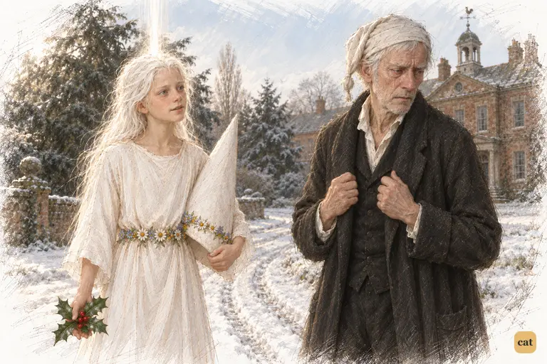 The Spirit reminds Scrooge that Fan's only child is the nephew he turned away