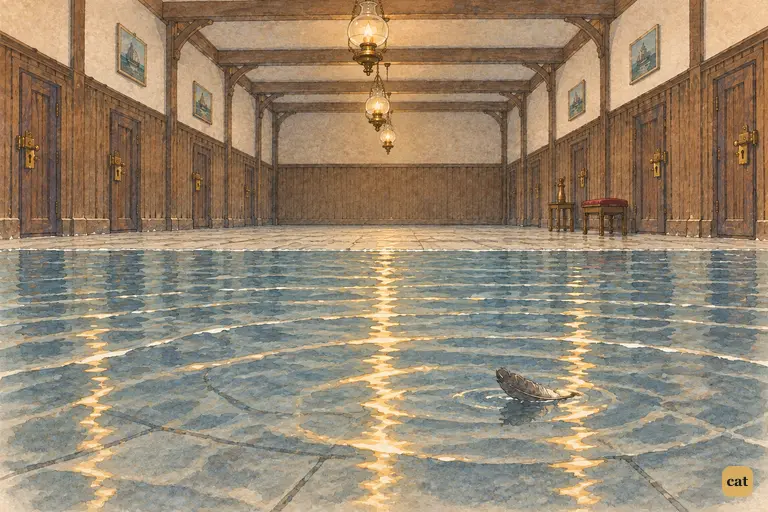 Everyone has swum ashore, and the pool of tears is empty.