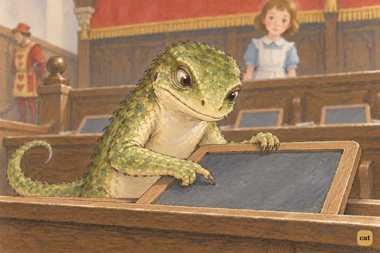 Bill the Lizard, pencil lost, drags one claw across his slate, which stays blank