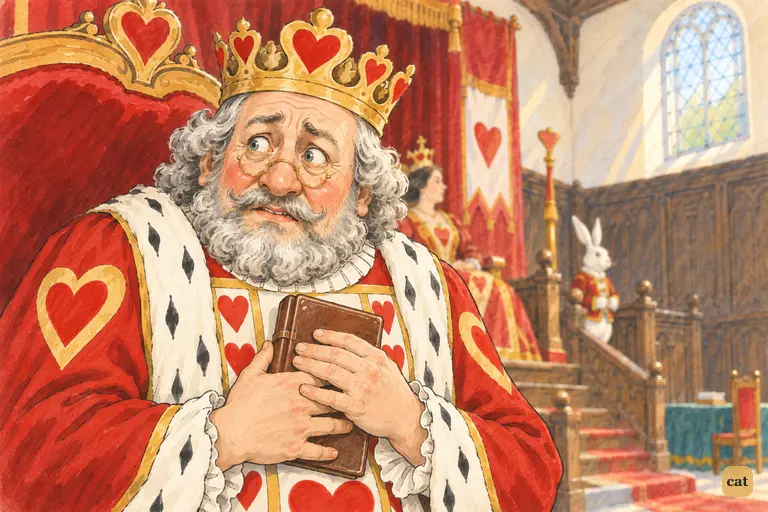 Alice has just told him his "oldest rule" ought to be Number One, and the King of Hearts turns pale.