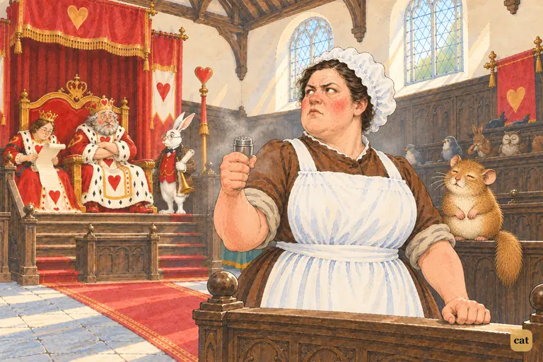 The cook says pepper, mostly, as a half-asleep Dormouse behind her mumbles treacle