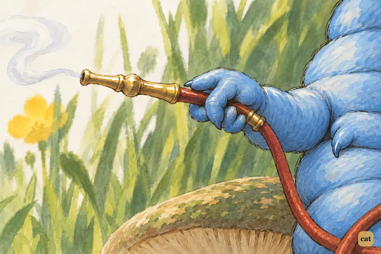 A close detail of the Caterpillar's small blue hand.