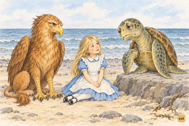 Alice, between the Gryphon and the Mock Turtle, shyly calls it a very pretty dance
