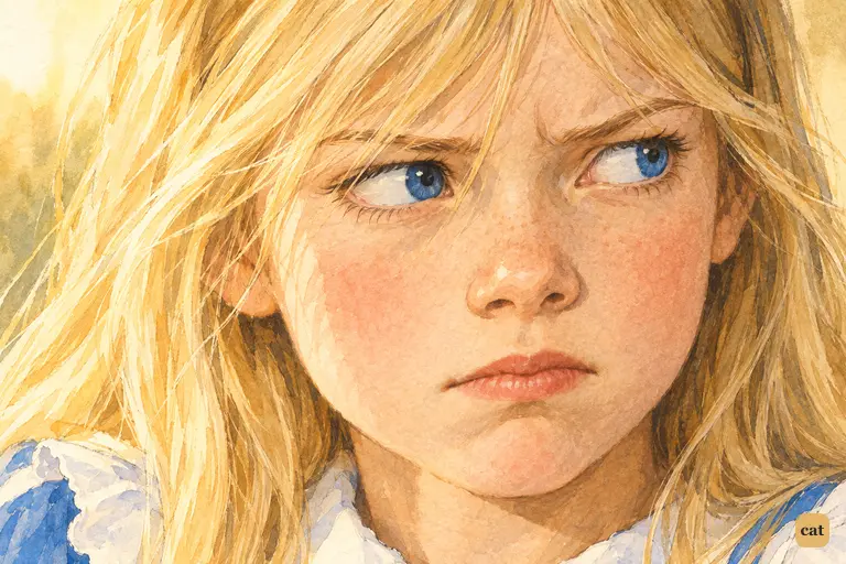 Alice has no answer to the March Hare's "Why not?".