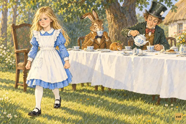 Alice has had enough of the Hatter's rudeness.