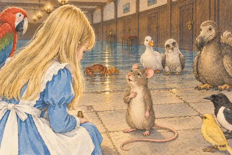 The Mouse sighs and begins his "long and sad tale".
