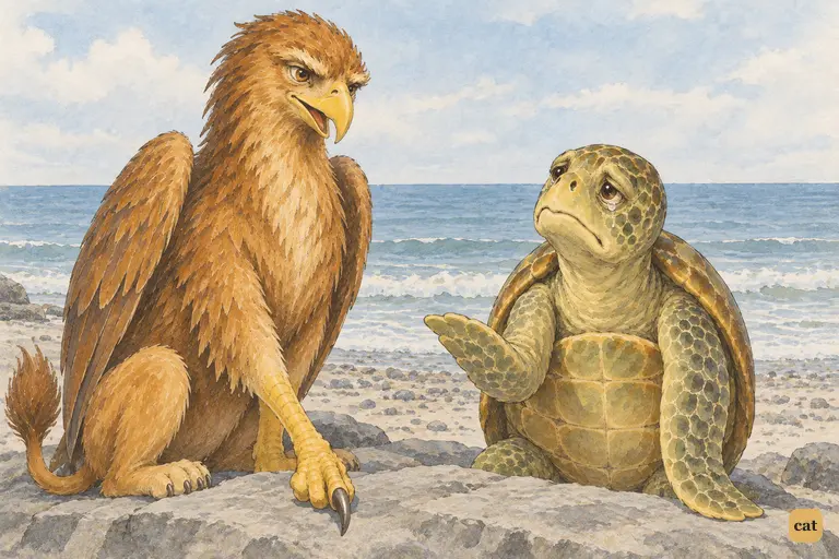The Mock Turtle turns to the Gryphon as if the Gryphon were Alice's schoolmaster.