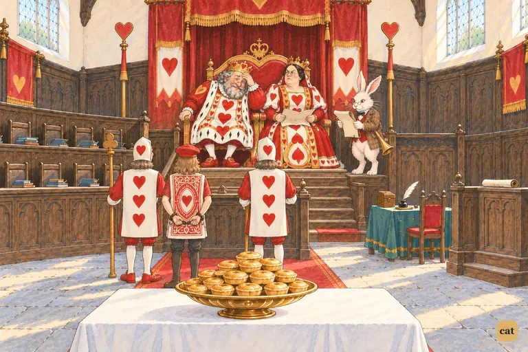 With the Dormouse thrown out and the cook gone, the court goes quiet.