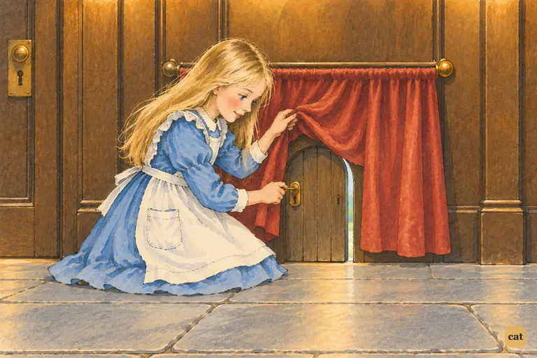 Alice is back in the long hall, and this time she starts in the right order.