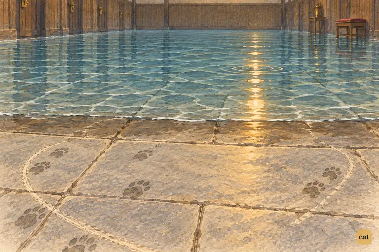 After Dinah is mentioned, everyone leaves the shore of the pool of tears.