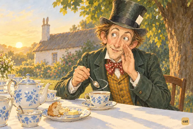 The Hatter leans over the tea-table and tells Alice a secret: Time won't stand beating.