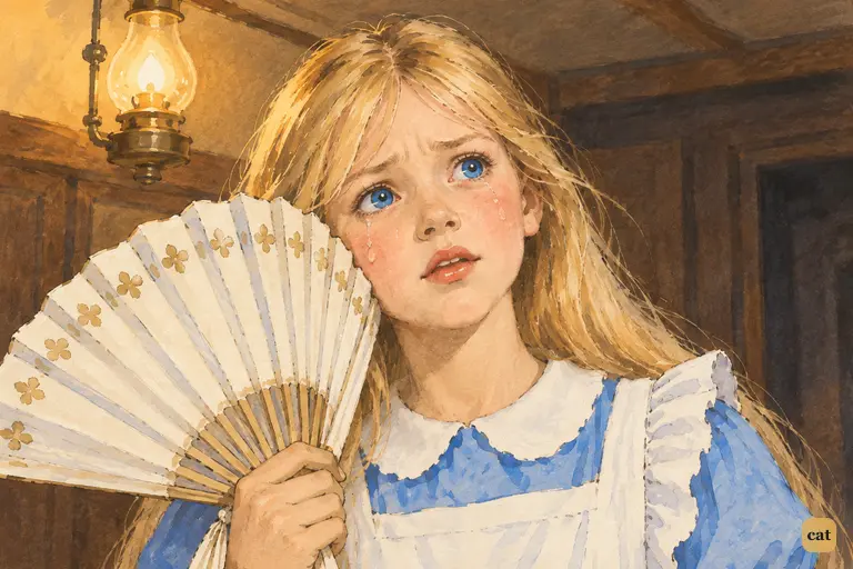 Giant Alice stops fanning midway through saying London is the capital of Paris