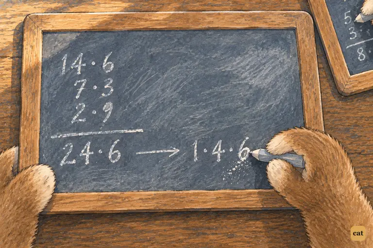 A juror's paws turn three muddled dates into shillings and pence on a slate