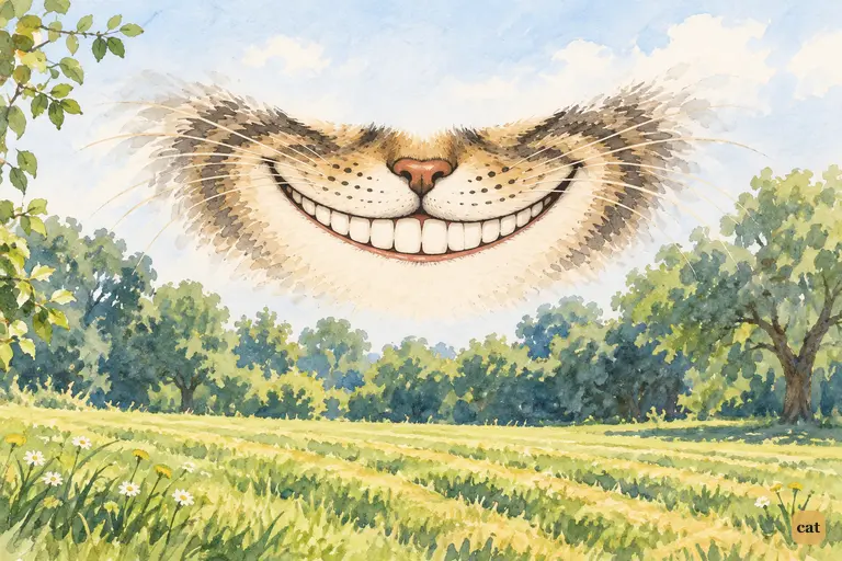 As the croquet game turns into a quarrel, a strange grin appears in the air