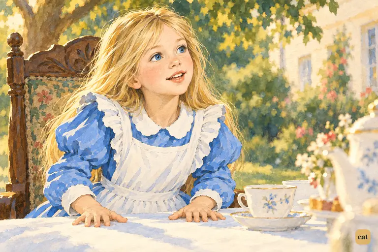 Alice brightens at once when the Hatter asks his riddle.