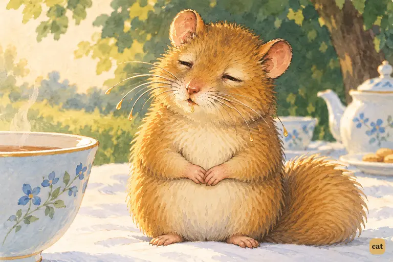 The half-asleep Dormouse sits on the tablecloth and says "—well in" with a perfectly straight face.