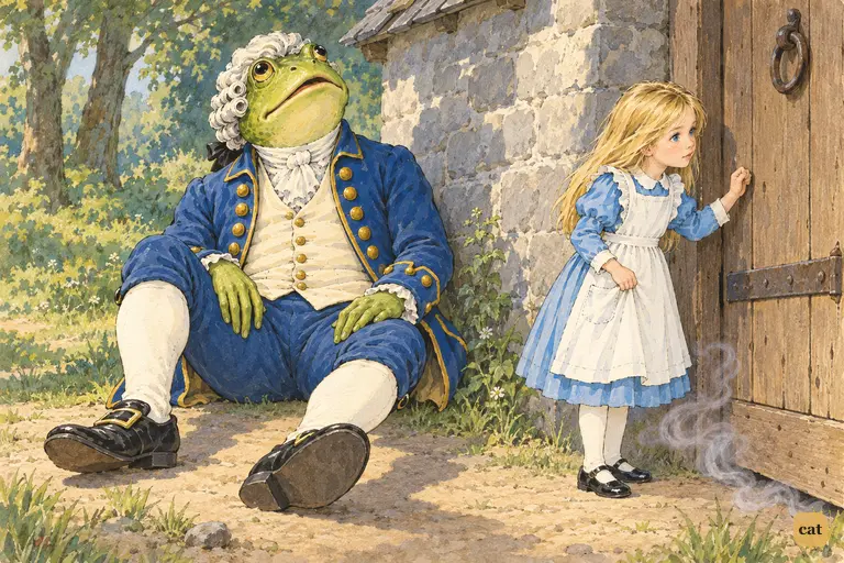 Alice knocks timidly at the Duchess's little door.