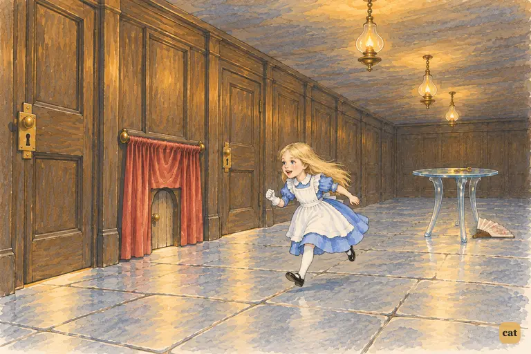 Alice has just escaped shrinking away to nothing.