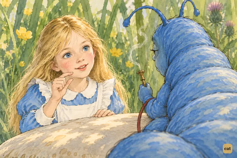 Alice politely asks to be "a little larger" and calls three inches a wretched height.