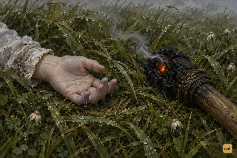 At five in the morning, a small open hand lies still in the dewy grass of Plainpalais