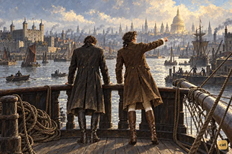 At the end of the voyage, Clerval points out St. Paul's dome above hazy London