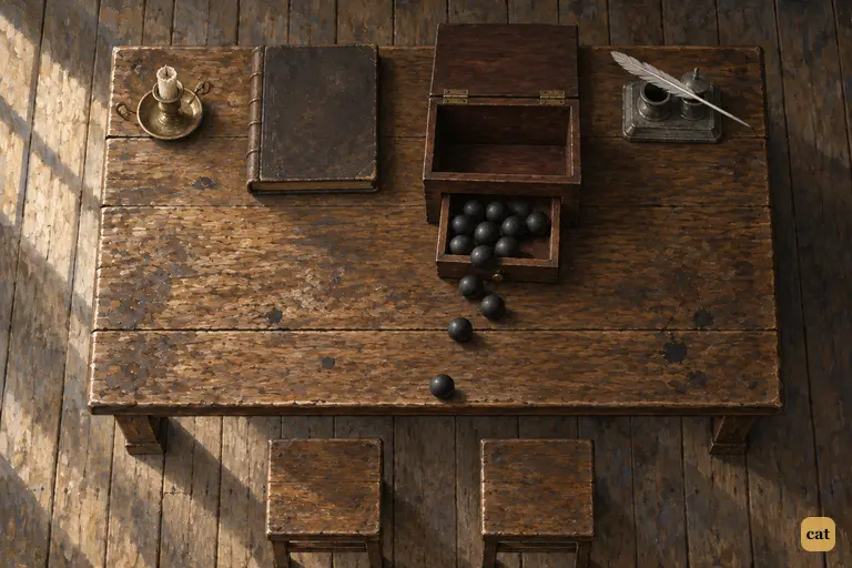 The morning after the trial, the judges' vote lies spilled across the clerk's oak table.