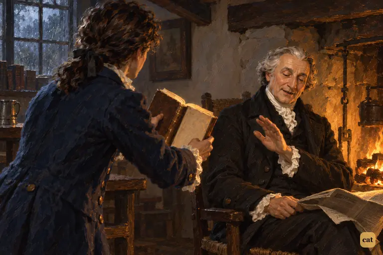 At a rainy inn near Thonon, thirteen-year-old Victor holds out his Cornelius Agrippa