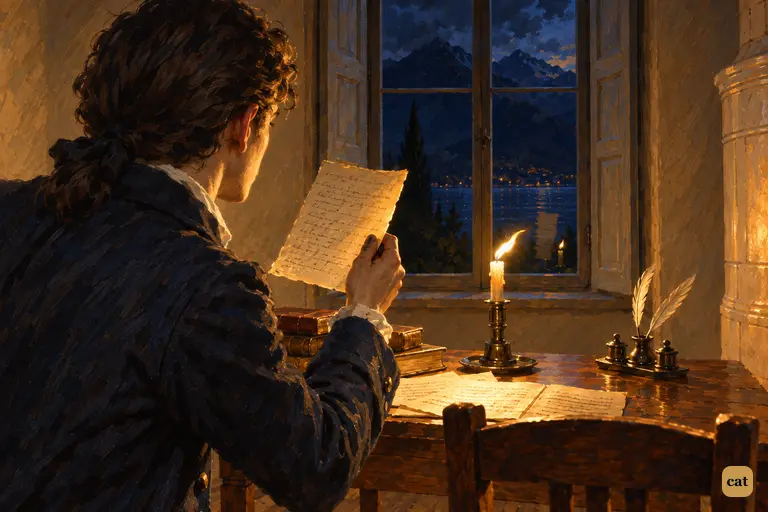 At dusk, young Victor holds up an incantation, waiting for a spirit that never comes