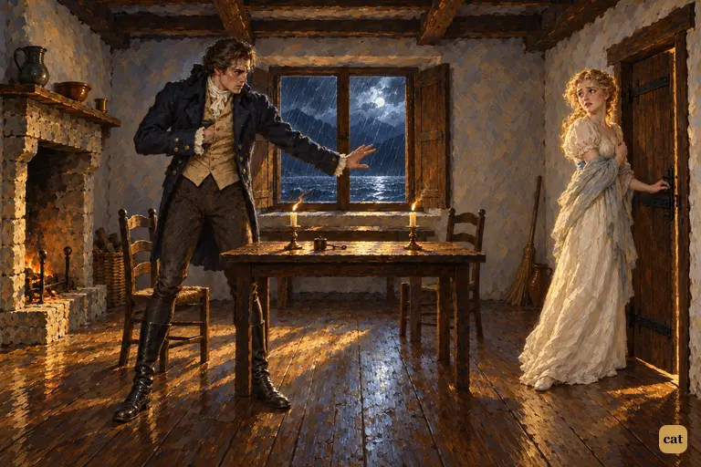 At the Evian inn on their wedding night, Victor sends Elizabeth to the bedchamber