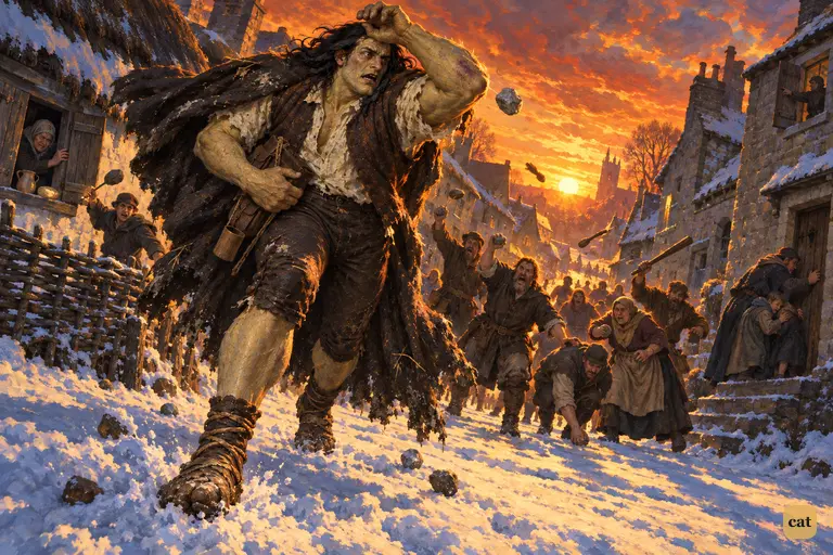 At sunset the village the Creature found so wonderful turns on him.