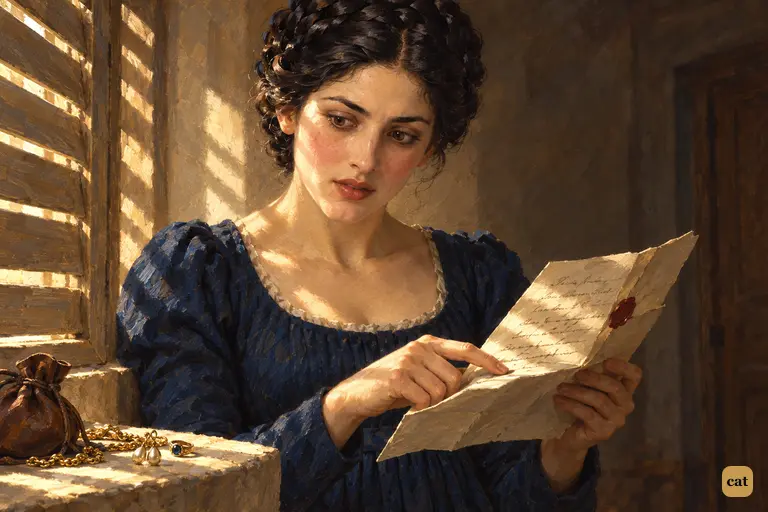In her room at Leghorn, Safie finds where Felix lives in exile in her father's papers