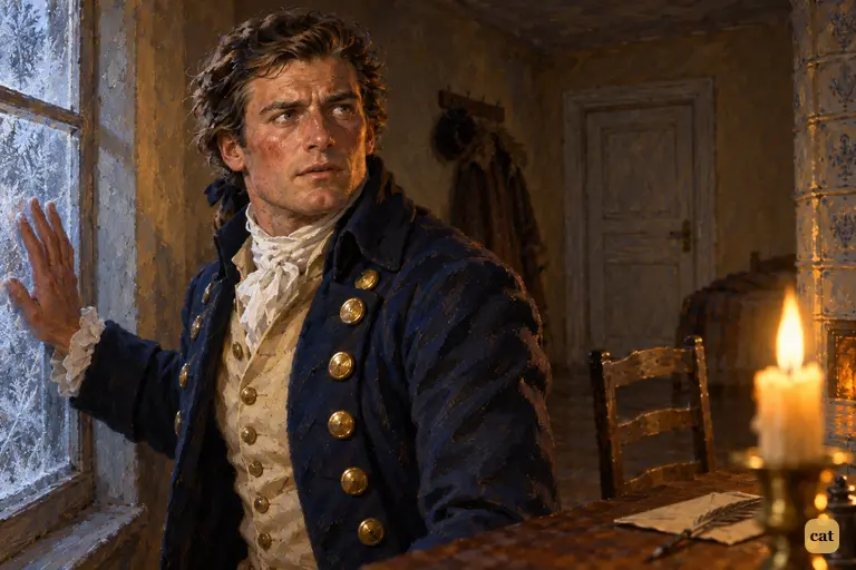 Walton turns to his empty room as if a voice might answer his question