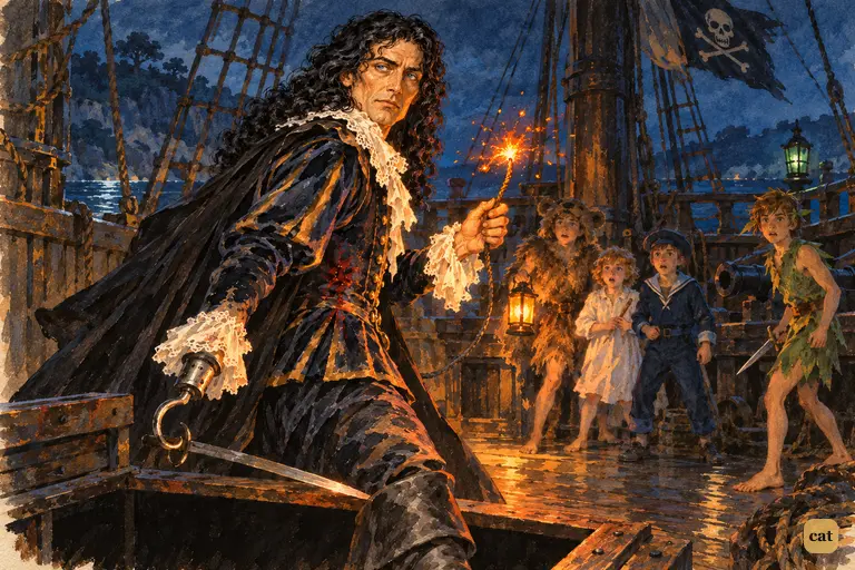 The cornered captain leaps to the powder hatch with a lit fuse, glancing back in defiance