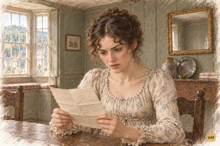 Elizabeth pauses over Jane’s first letter at Lambton.
