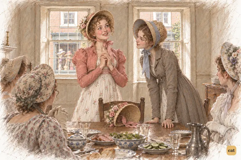 Lydia clasps her hands in delight at the prospect of a summer in Brighton.