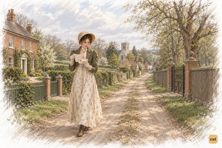 Elizabeth walks slowly along the empty lane, unfolding Darcy’s densely written letter.