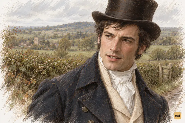 Darcy turns toward Elizabeth as they walk, admitting the vanity of his former certainty.