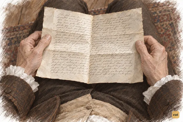 Mr. Bennet reads Mr. Collins's severe condemnation aloud, the letter across his lap