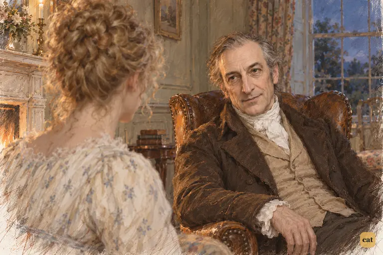 Mr. Bennet mildly agrees with his wife's verdict on Mrs. Long.