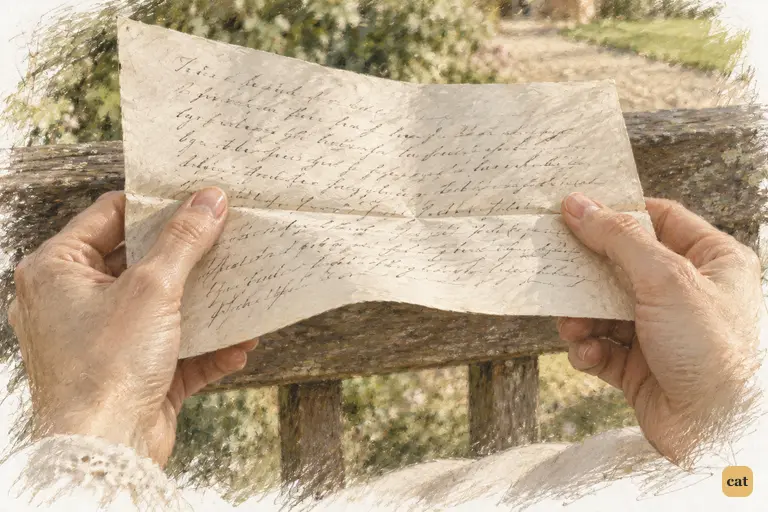 Elizabeth’s thumb settles along the familiar fold of her aunt’s letter.