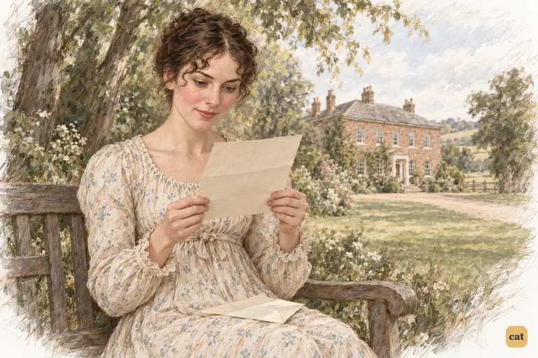 Elizabeth reads the familiar address and affectionate greeting of Mrs. Gardiner’s letter.