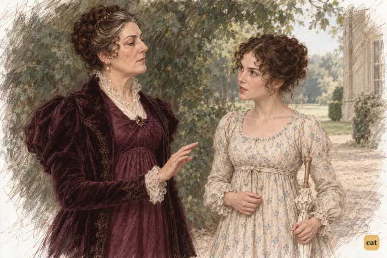 Elizabeth Bennet answers Lady Catherine’s demand with composed firmness.