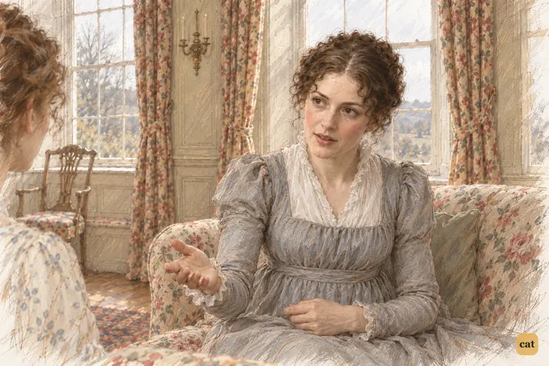 Mrs. Gardiner gently cautions Elizabeth against an imprudent attachment.