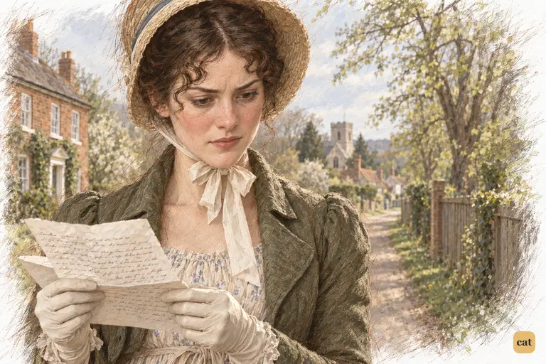 Elizabeth reads Darcy’s censure of her family beside the park paling.