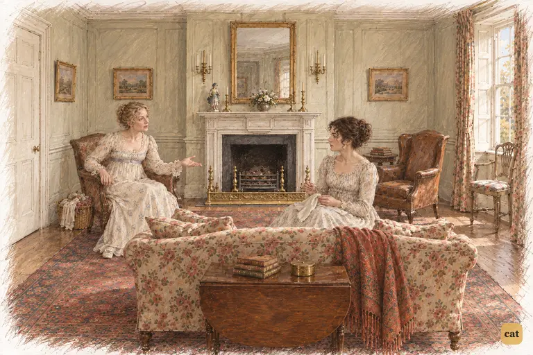 Mrs. Bennet rehearses her grievances over Jane’s disappointment