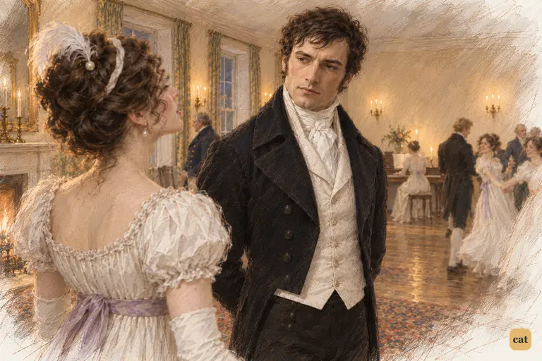 Caroline Bingley delivers her sharpest tease, imagining Mrs. Bennet perpetually at Pemberley.