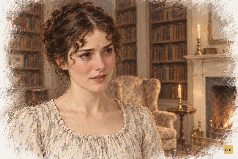 Elizabeth declares her love for Darcy to her father.