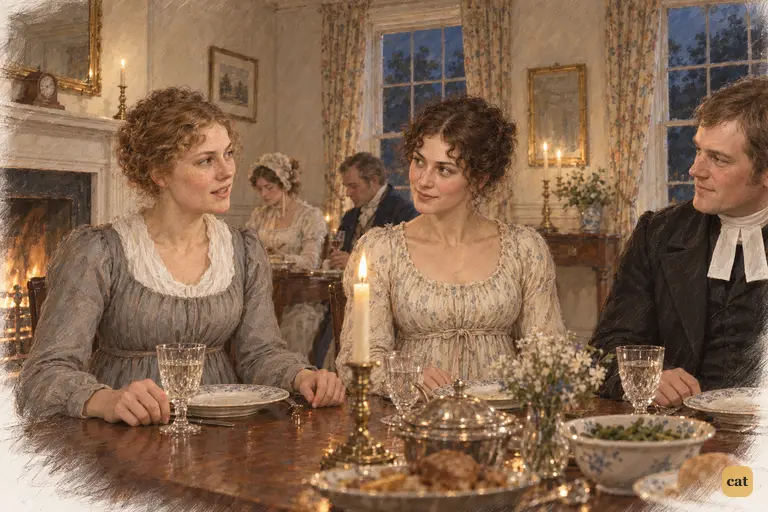 Charlotte calmly moderates her husband's praise of Lady Catherine.