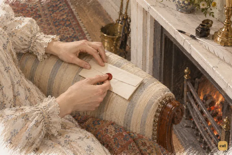 After a night nursing Jane, Elizabeth seals a note asking their mother to come to Netherfield.
